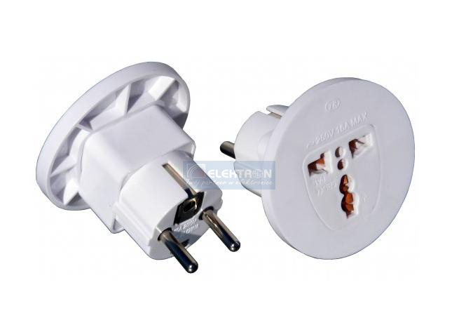 Złącze AC wtyk PL-gniazdo białe CE CB-1661 - Kliknij obrazek, aby zamknłć