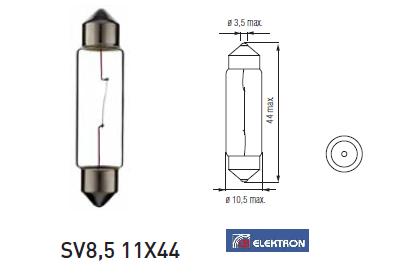 Żarówka SV8.5 12V/10W 11x44mm CB-210053 - Kliknij obrazek, aby zamknłć