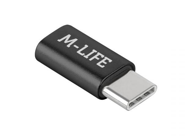 Adapter GN micro USB - WT USB C czarny CB-31412