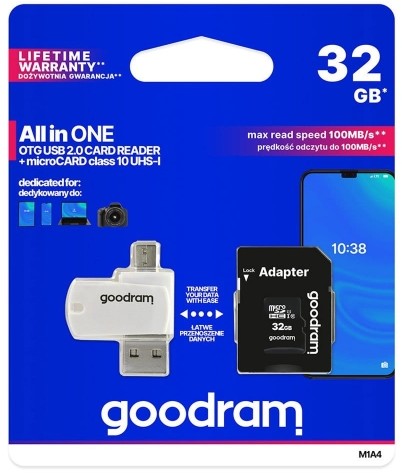 Karta pamięci Goodram microSD 32GB CL10 CB-51047 - Kliknij obrazek, aby zamknłć