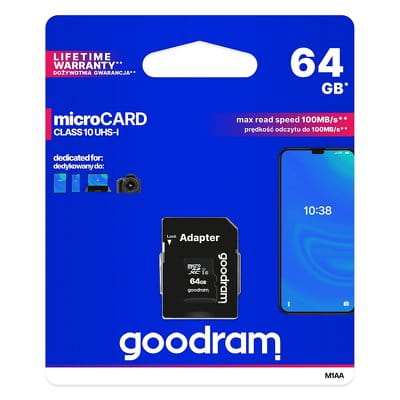 Karta pamięci GoodRam microSD 64GB 10 CL CB-51097 - Kliknij obrazek, aby zamknłć