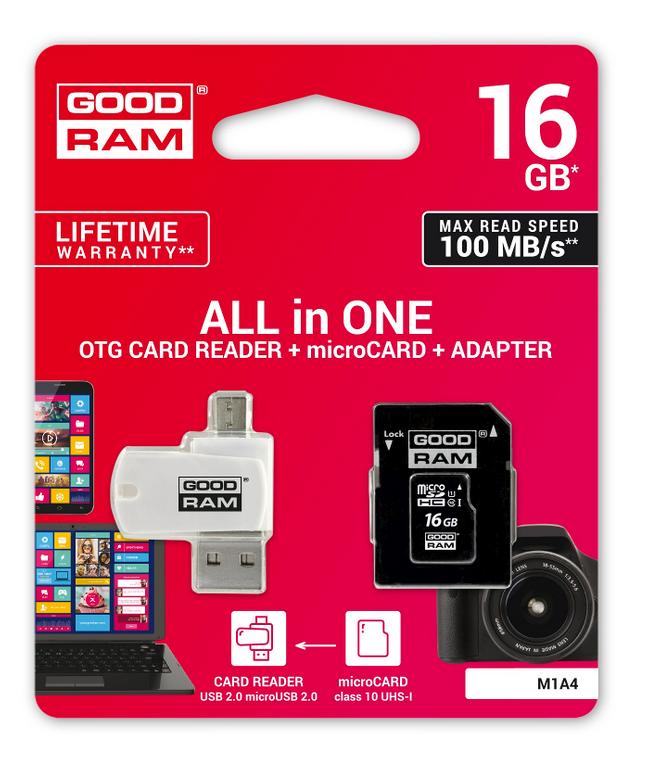 Karta pamięci GoodRam microSD 16GB CB-51184 - Kliknij obrazek, aby zamknłć