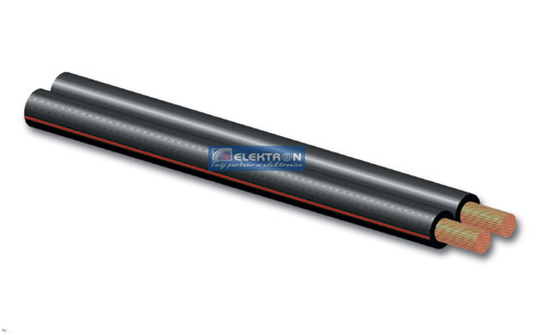 Kabel gĹoĹnikowy 2x0.75mm czarny CU 100m.CB-5181