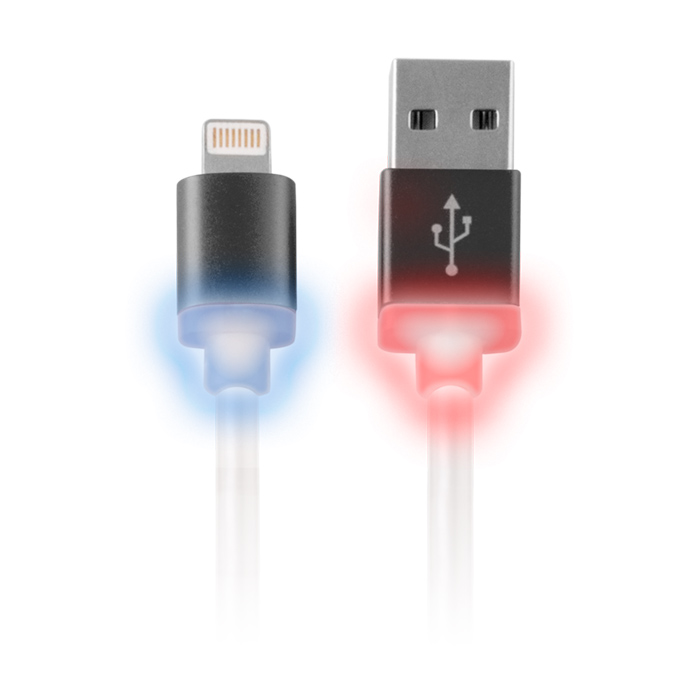 Kabel USB iPhone 5/6 czarny świecący CB-5848