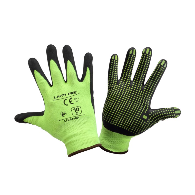 Rękawice nitrylowe żół-czar 11 L221411K CB-7101