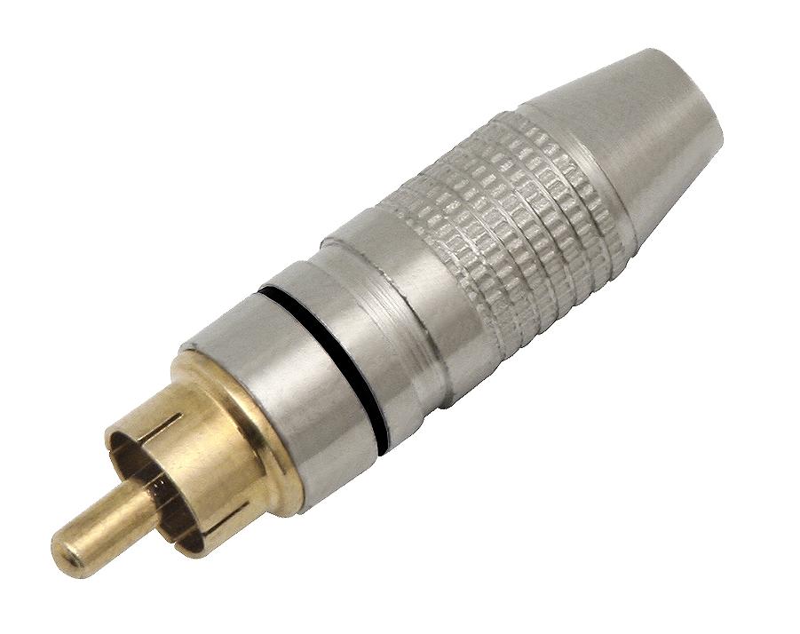 Wtyk RCA silver-metal złocona CB-80254