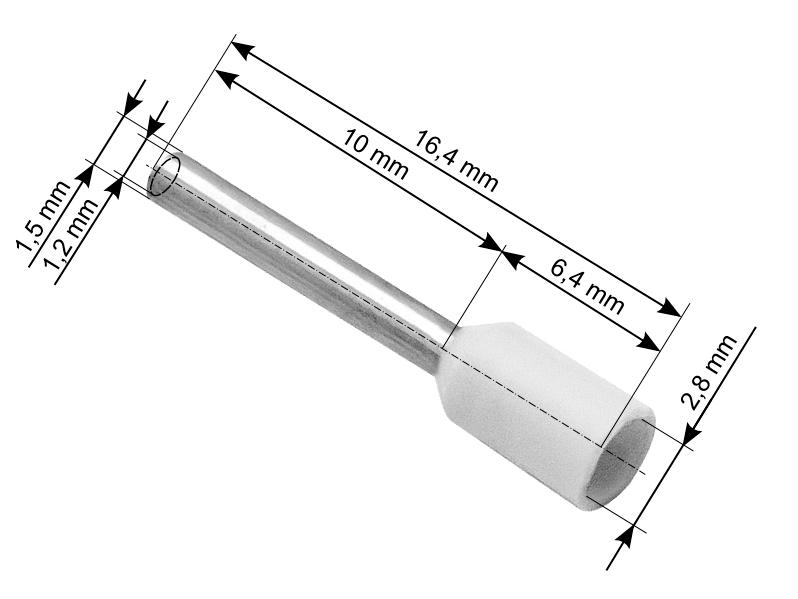 Konektor izolowany kołek 0,75/10mm 100szt CB-83303