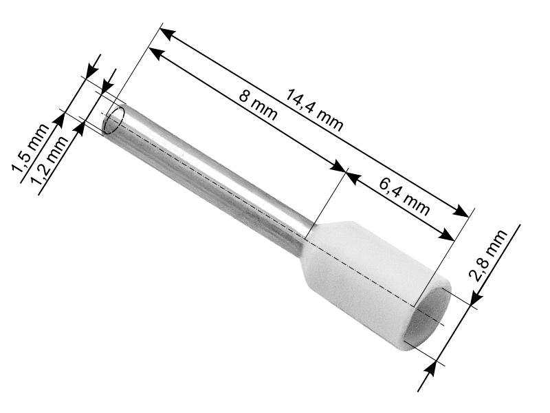 Konektor izolowany kołek 0,75/8mm 100szt CB-83307
